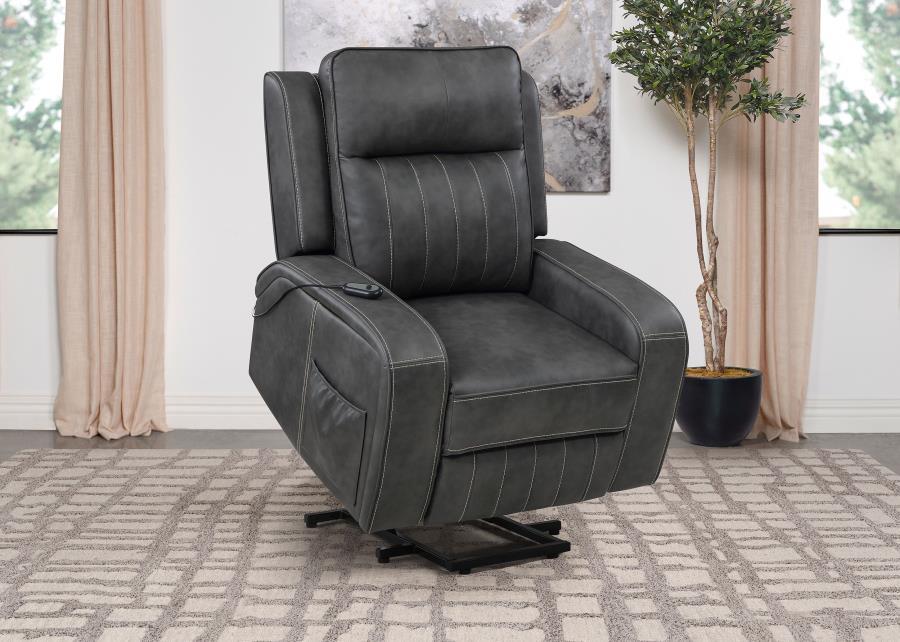 Raelynn - Upholstered Track Arm Recliner by Coaster Fine Furniture | Bel Furniture