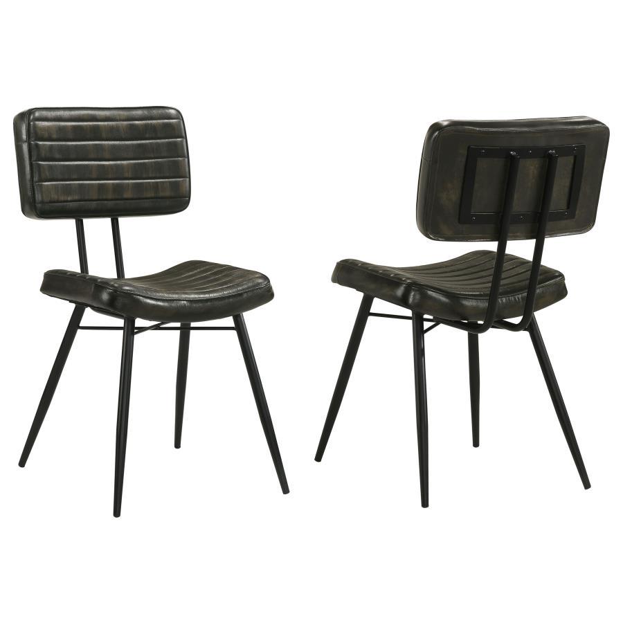Misty - Leather Upholstered Dining Chair (Set of 2) - Espresso by CoasterEssence | Bel Furniture