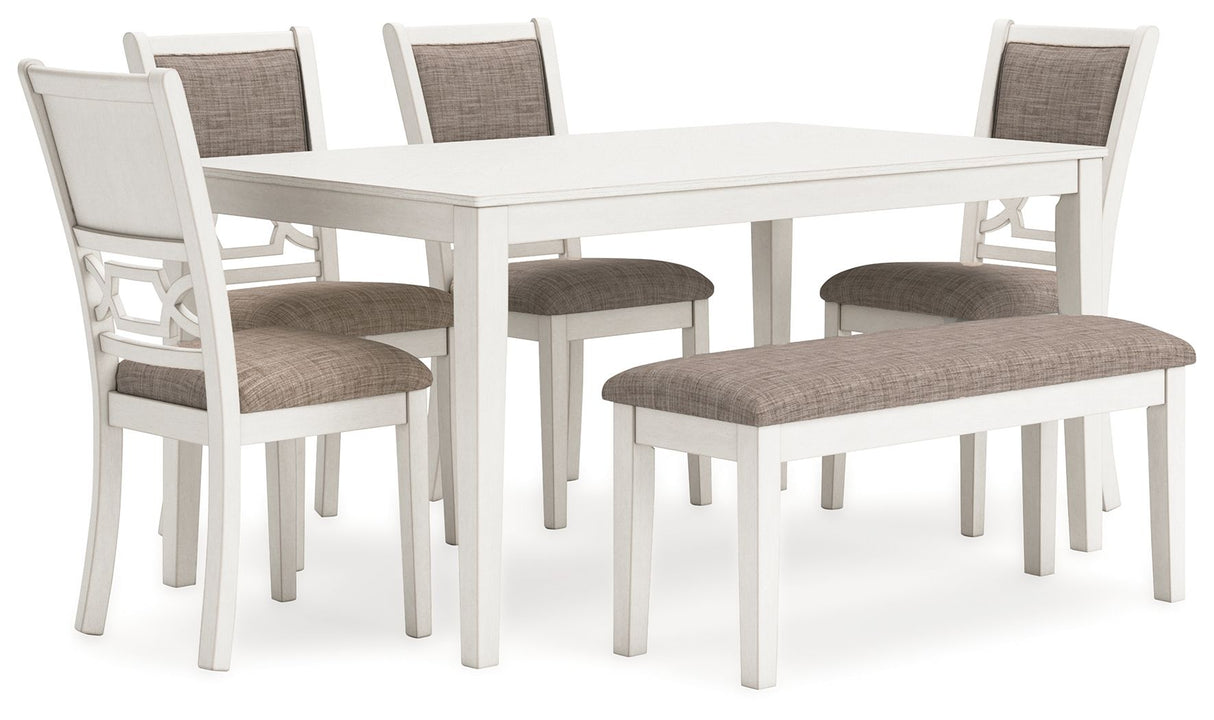 Erinberg - Antique White - Dining Room Table Set (Set of 6) by Signature Design by Ashley® | Bel Furniture