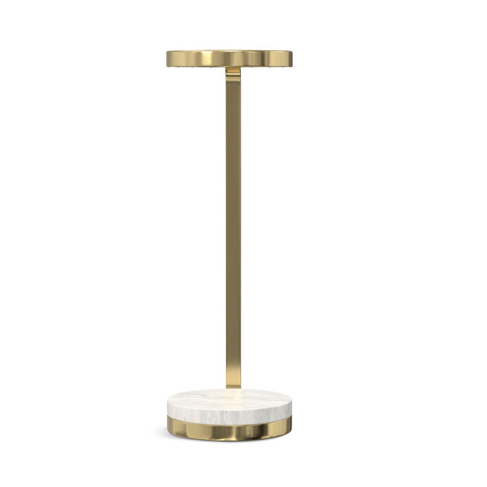 Sylvie - Side Table - White / Gold by Simpli-Home | Bel Furniture