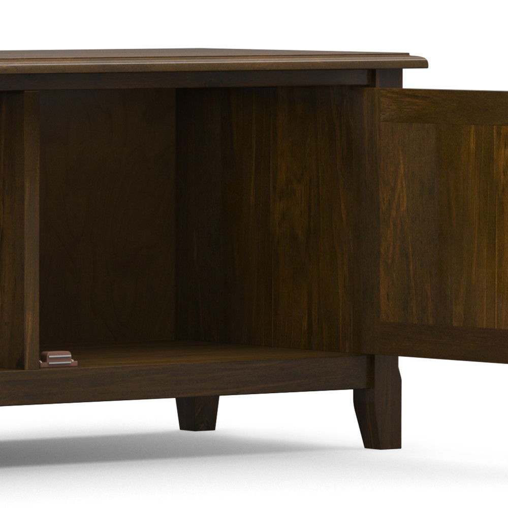 Burlington - Low TV Media Stand - Mahogany by Simpli-Home | Bel Furniture