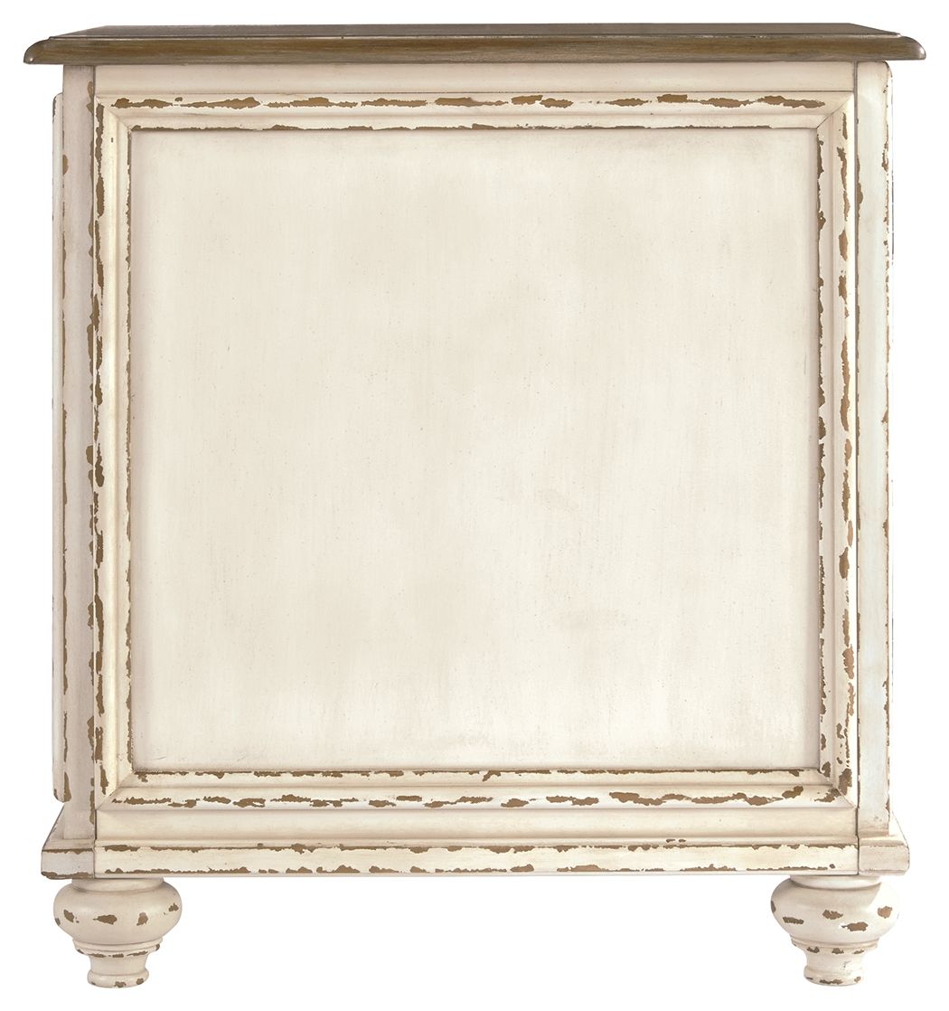 Realyn - White / Brown - Chair Side End Table - Insert Mirror by Signature Design by Ashley® | Bel Furniture