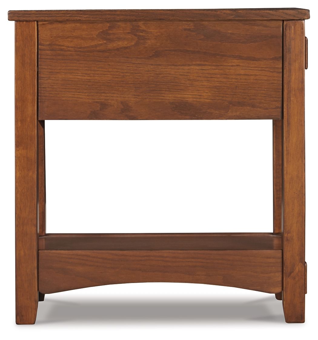 Breegin - Brown - Chair Side End Table - 1 Drawer by Signature Design by Ashley® | Bel Furniture