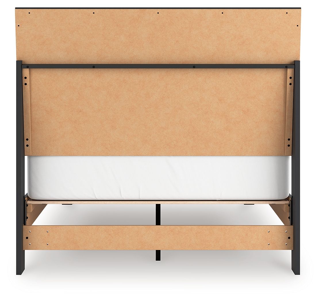 Danziar - Full Panel Bed With Low Footboard - Black