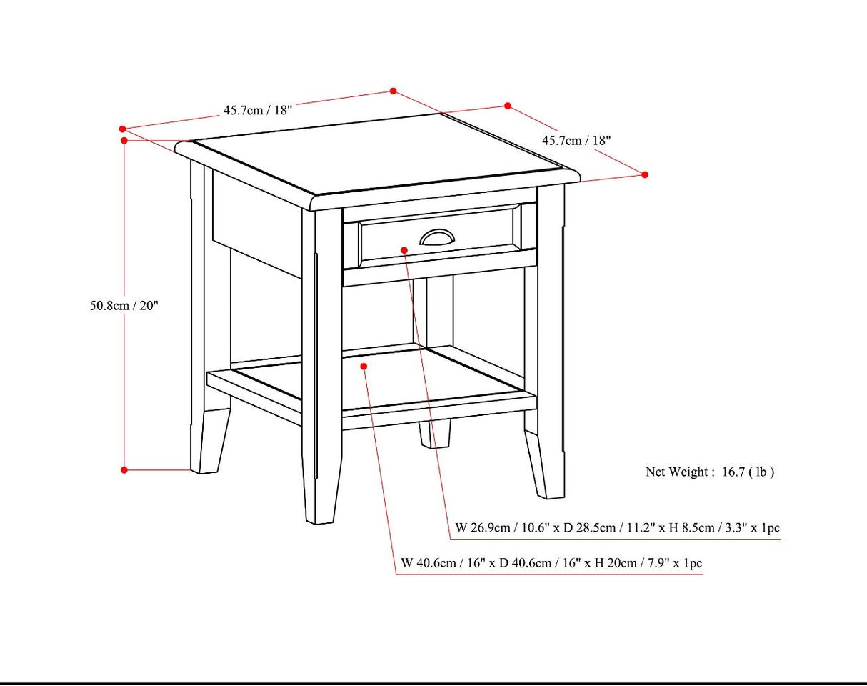 Burlington - End Table - Mahogany Brown by Simpli-Home | Bel Furniture
