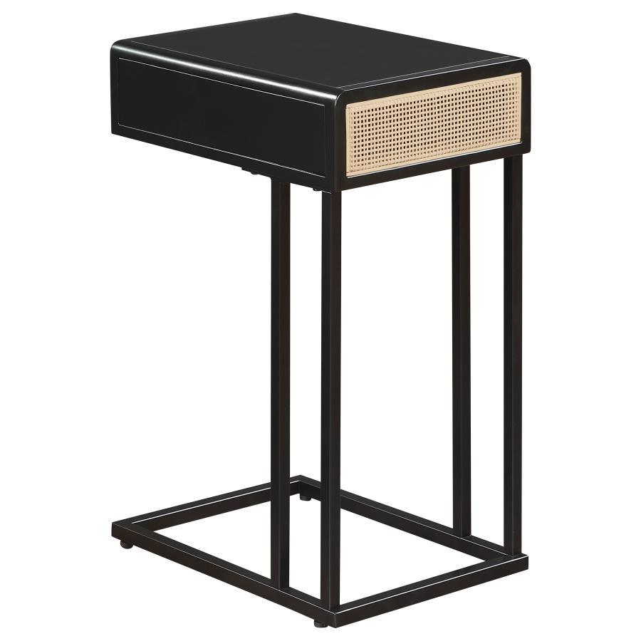 Amherst - 1-Drawer Radio Weave Cane Metal Side Table by Coaster Fine Furniture | Bel Furniture