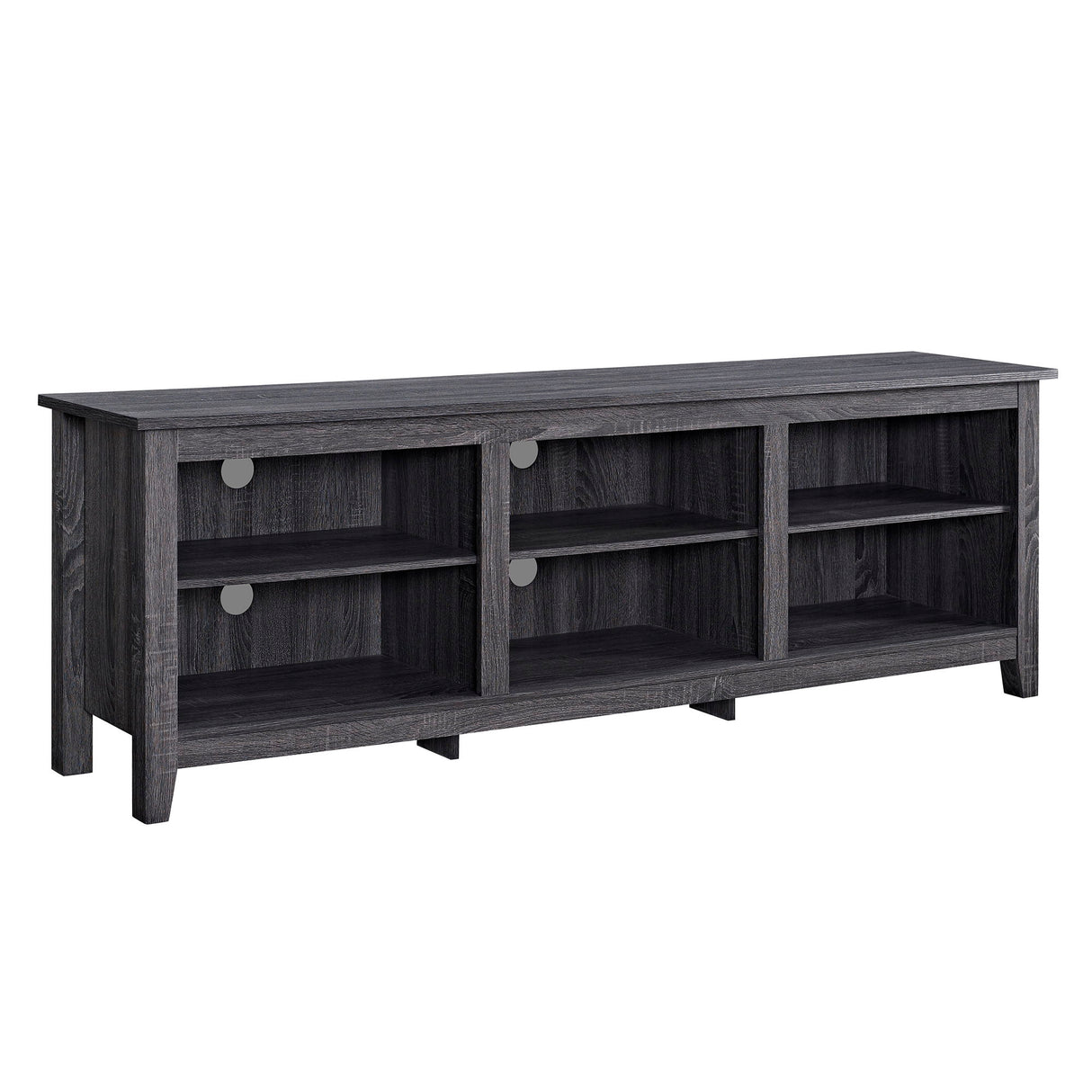 Modern Transitional 3 Shelf Open Storage 70" TV Stand For 80" TVs Dark Gray None by Walker Edison | Bel Furniture