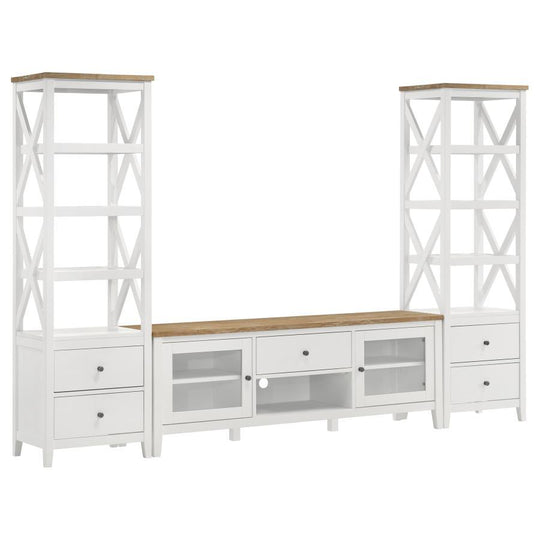 Hollis - 3 Piece TV Stand Entertainment Center - White by Coaster Fine Furniture | Bel Furniture