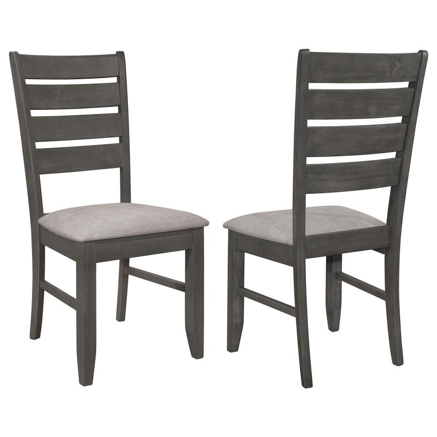 Dalila - Wood Dining Side Chair (Set of 2) Dark Gray by CoasterEveryday | Bel Furniture