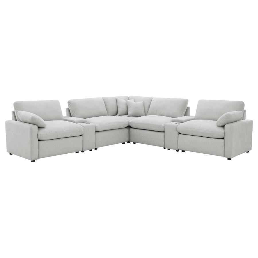 Collins - 7-Piece Modular Power Reclining Sectional Gray by Coaster Fine Furniture | Bel Furniture