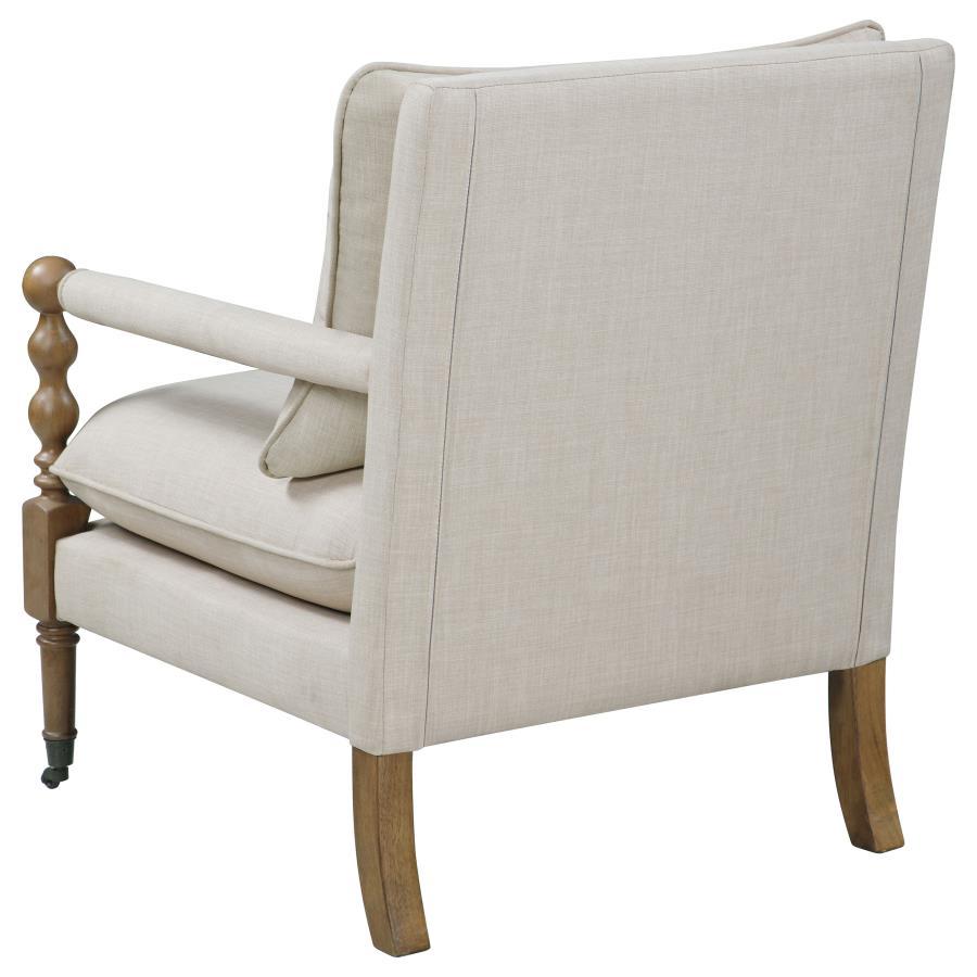 Dempsy - Upholstered Accent Chair With Casters - Beige by CoasterElevations | Bel Furniture