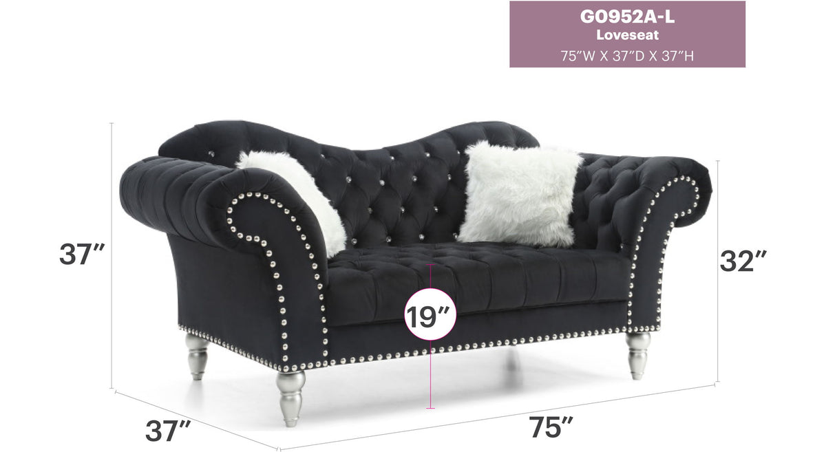 Elegant Round Arm Loveseat
