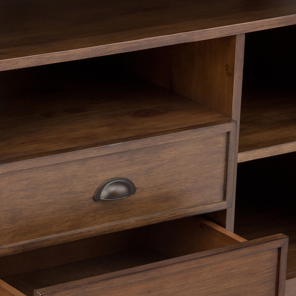 Redmond - Tall TV Media Stand - Rustic Natural Aged Brown by Simpli-Home | Bel Furniture