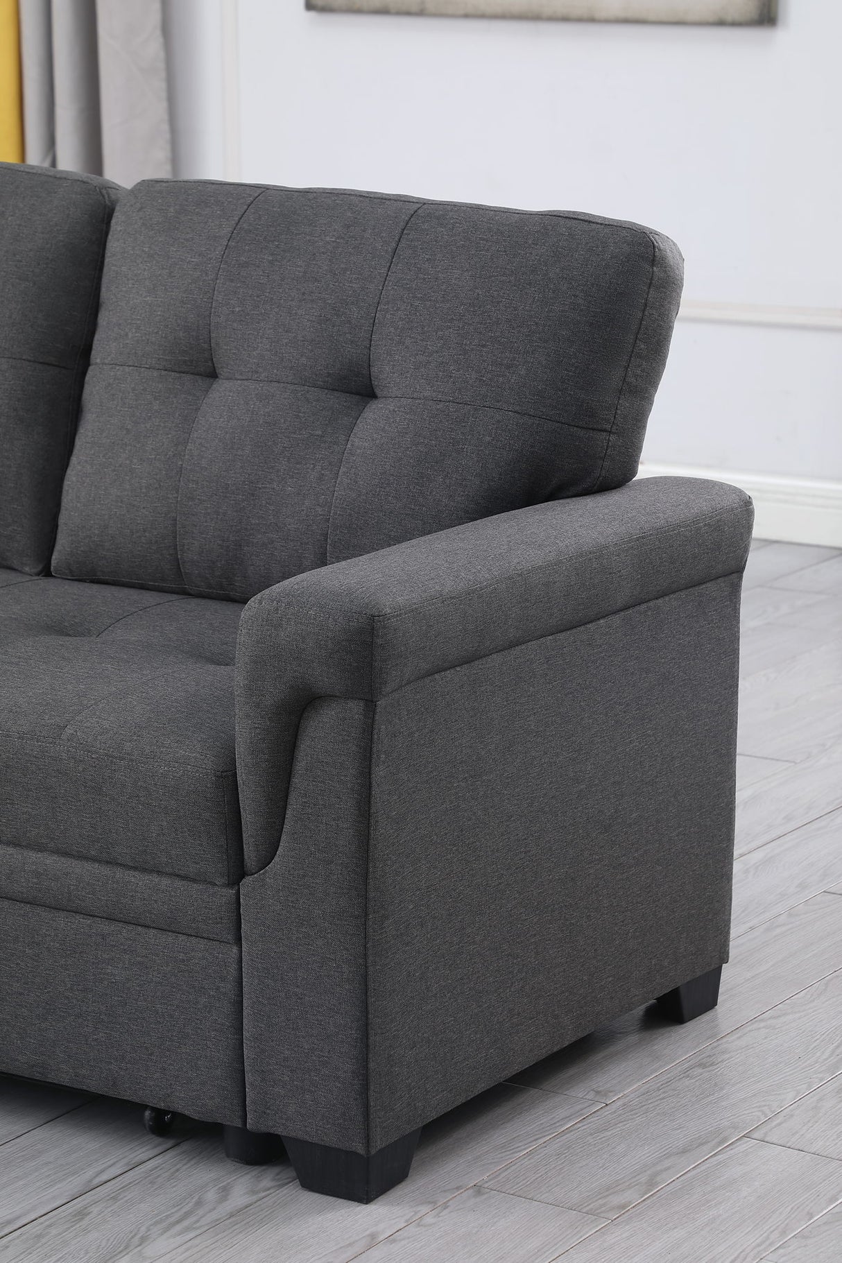 Lucca - Linen Reversible Sleeper Sectional Sofa With Storage Chaise by Lilola Home | Bel Furniture