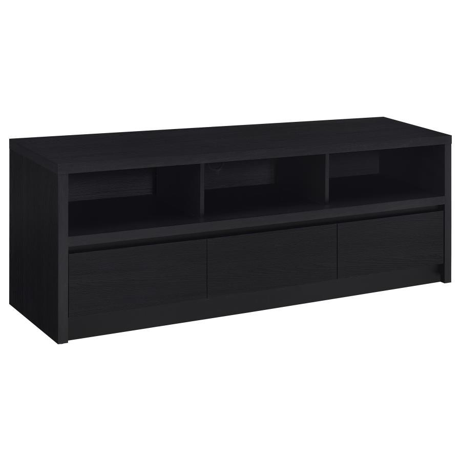 Rutland - 3-Drawer TV Stand Media Console Black 59"W x 15.5"D x 22"H by Coaster Fine Furniture | Bel Furniture