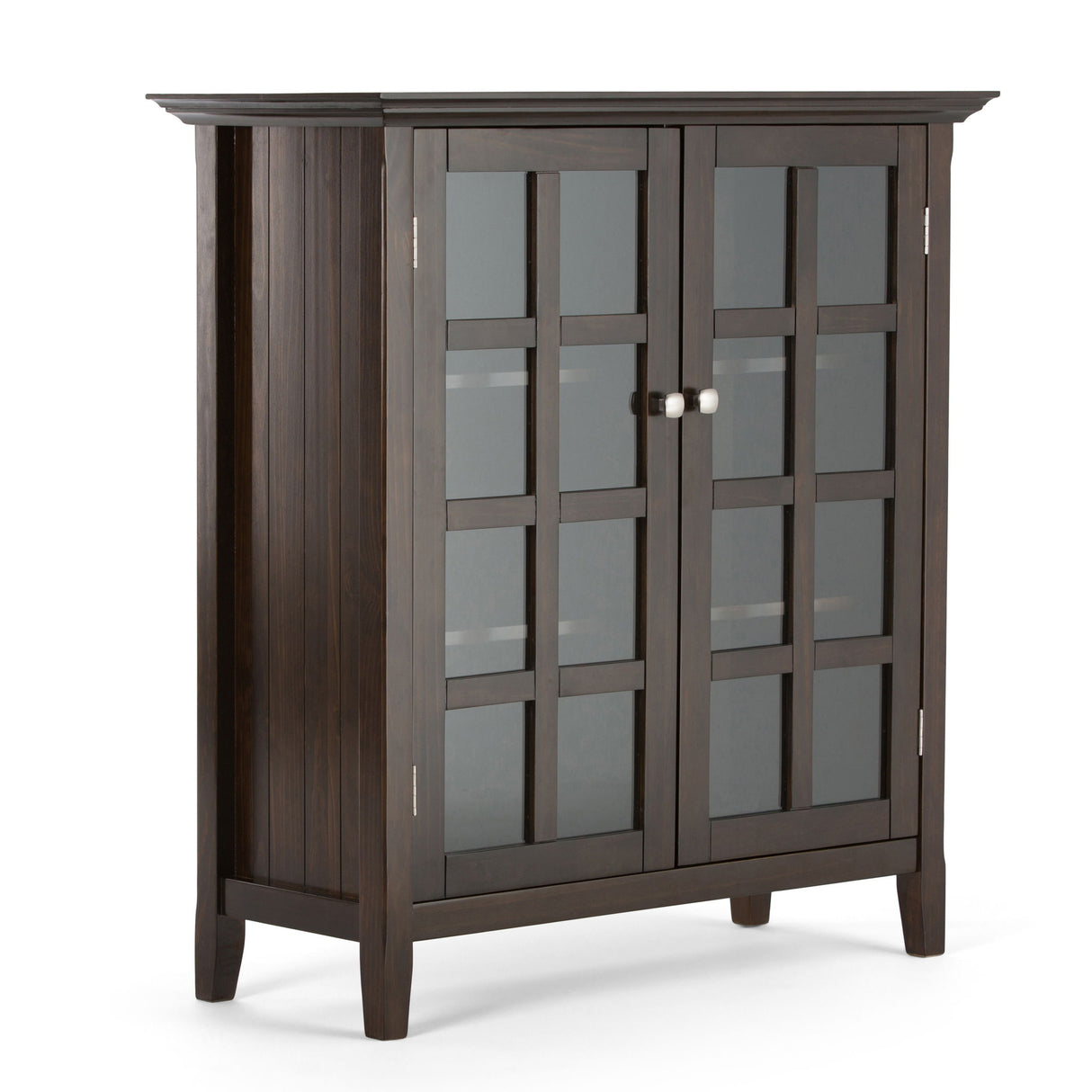 Acadian - Medium Storage Cabinet, Handcrafted Dark Brown by Simpli-Home | Bel Furniture