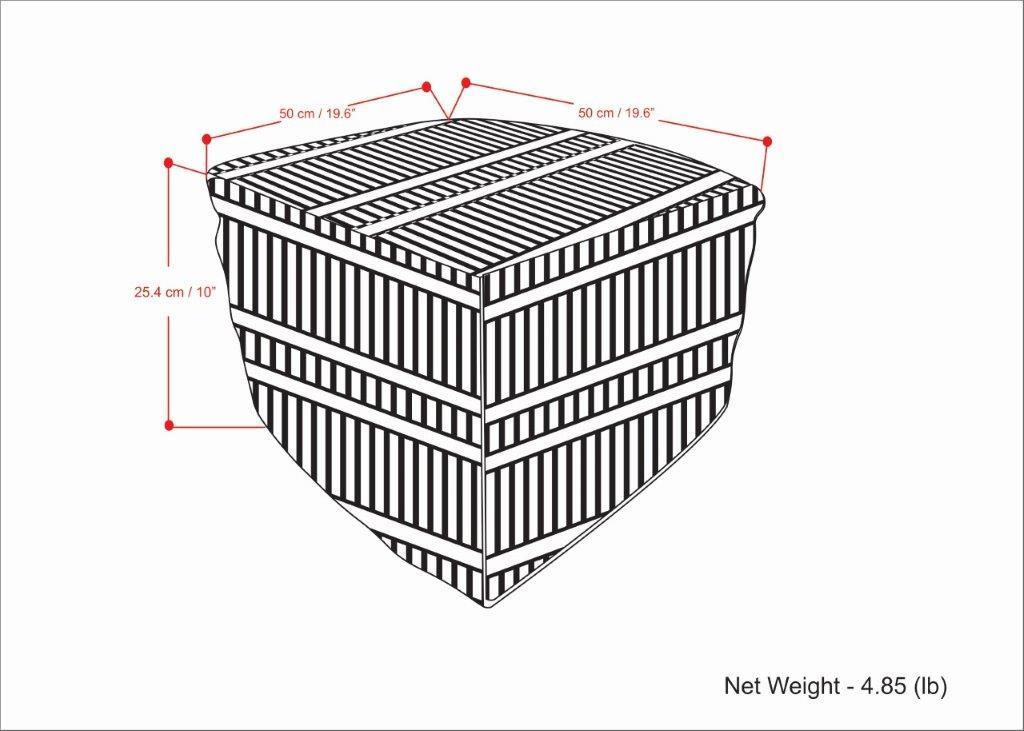 Safford - Square Woven Outdoor / Indoor Pouf - Black / White by Simpli-Home | Bel Furniture