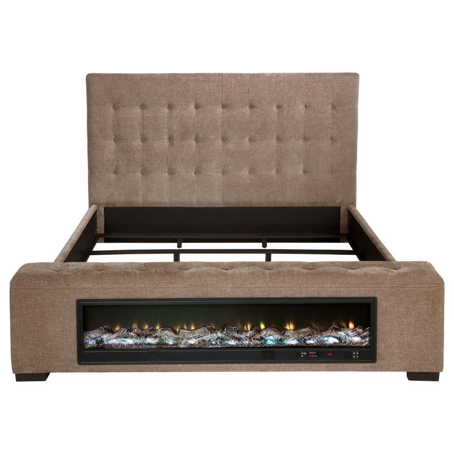 Senna - Upholstered Audio Flame Visualizer Bed by Coaster Fine Furniture | Bel Furniture
