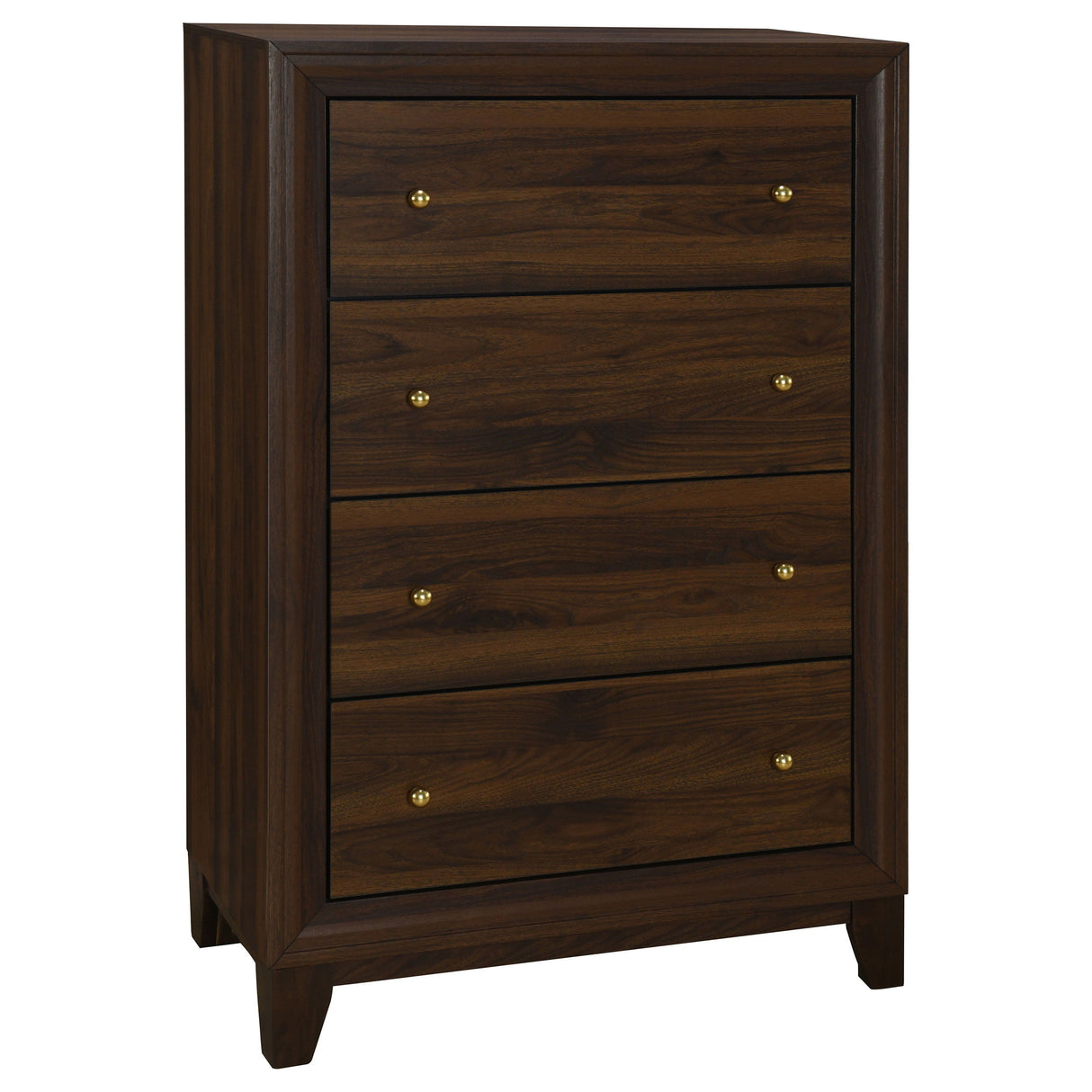 Welsley - 4-Drawer Chest Of Drawers - Walnut by Coaster Fine Furniture | Bel Furniture