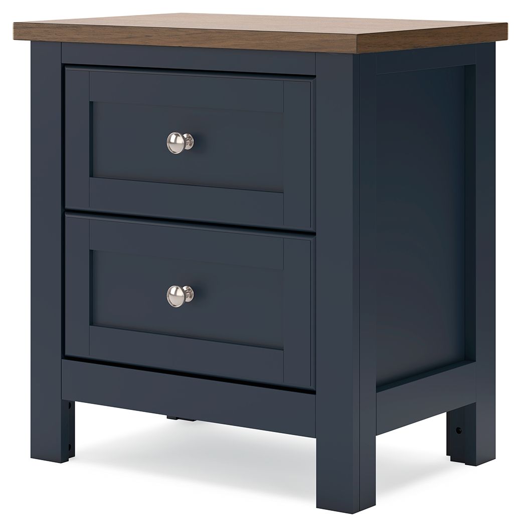 Landocken - Brown / Blue - Two Drawer Night Stand by Signature Design by Ashley® | Bel Furniture