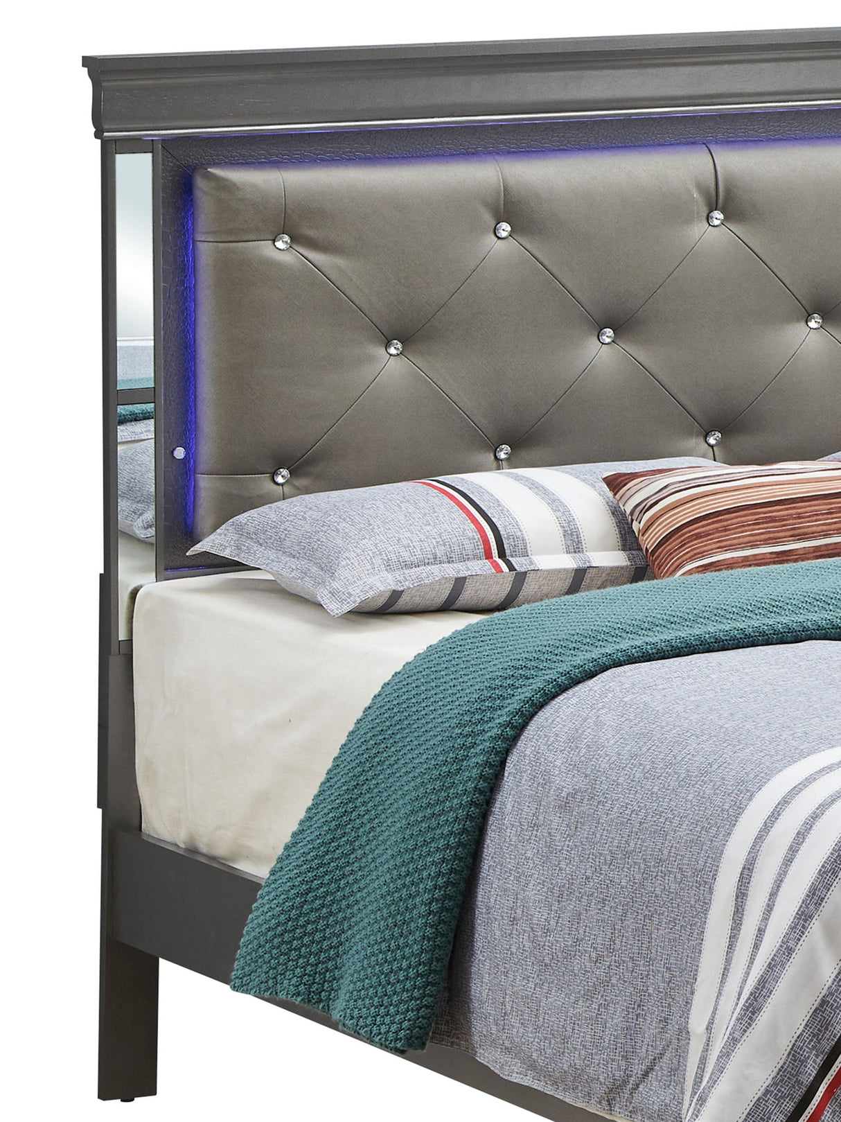 Bed With LED Light Accents Headboard - view 17
