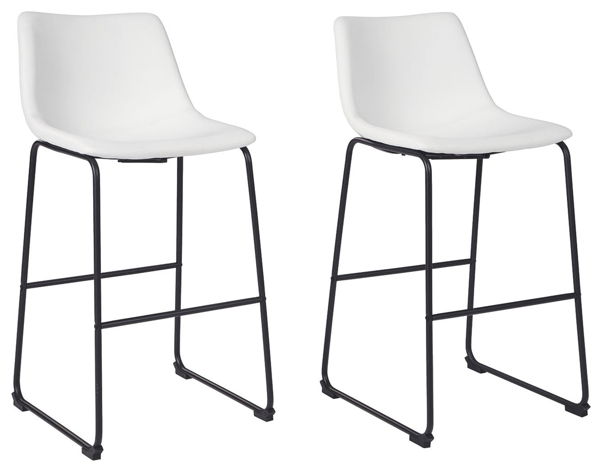 Centiar - Upholstered Barstool (Set of 2) White 19''W x 22''D x 40''H by Signature Design by Ashley® | Bel Furniture