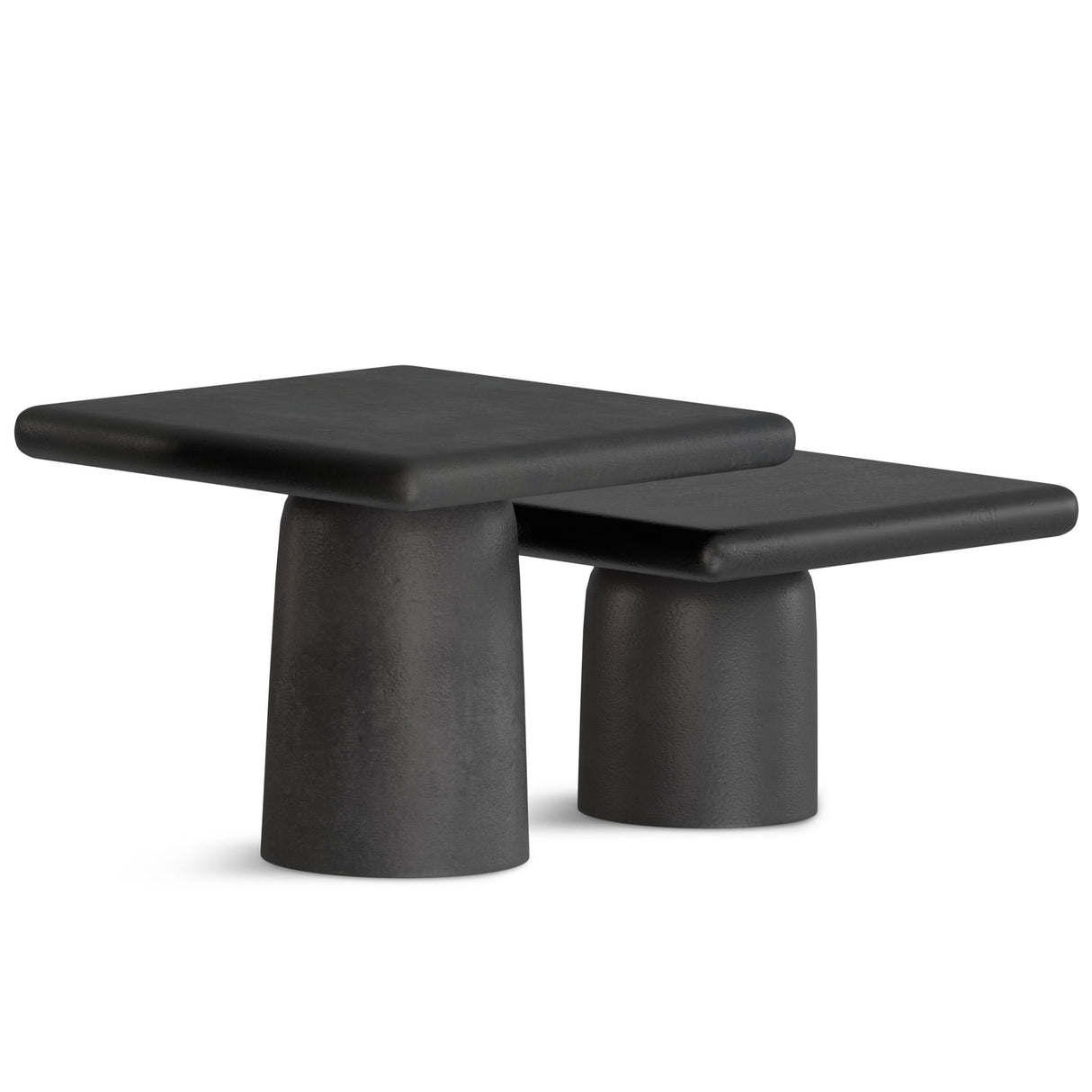 Zachary - 2 Piece Set Cast Aluminum Coffee Table - Black by Simpli-Home | Bel Furniture