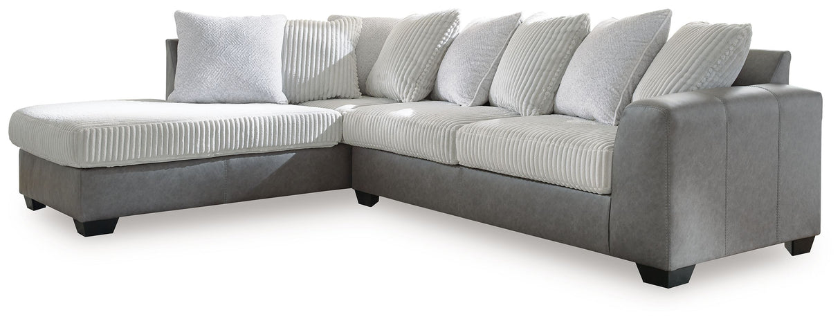 Clairette Court - Sectional Dark Gray 2 Pc. Left Arm Facing Corner Chaise Sectional by Benchcraft® | Bel Furniture