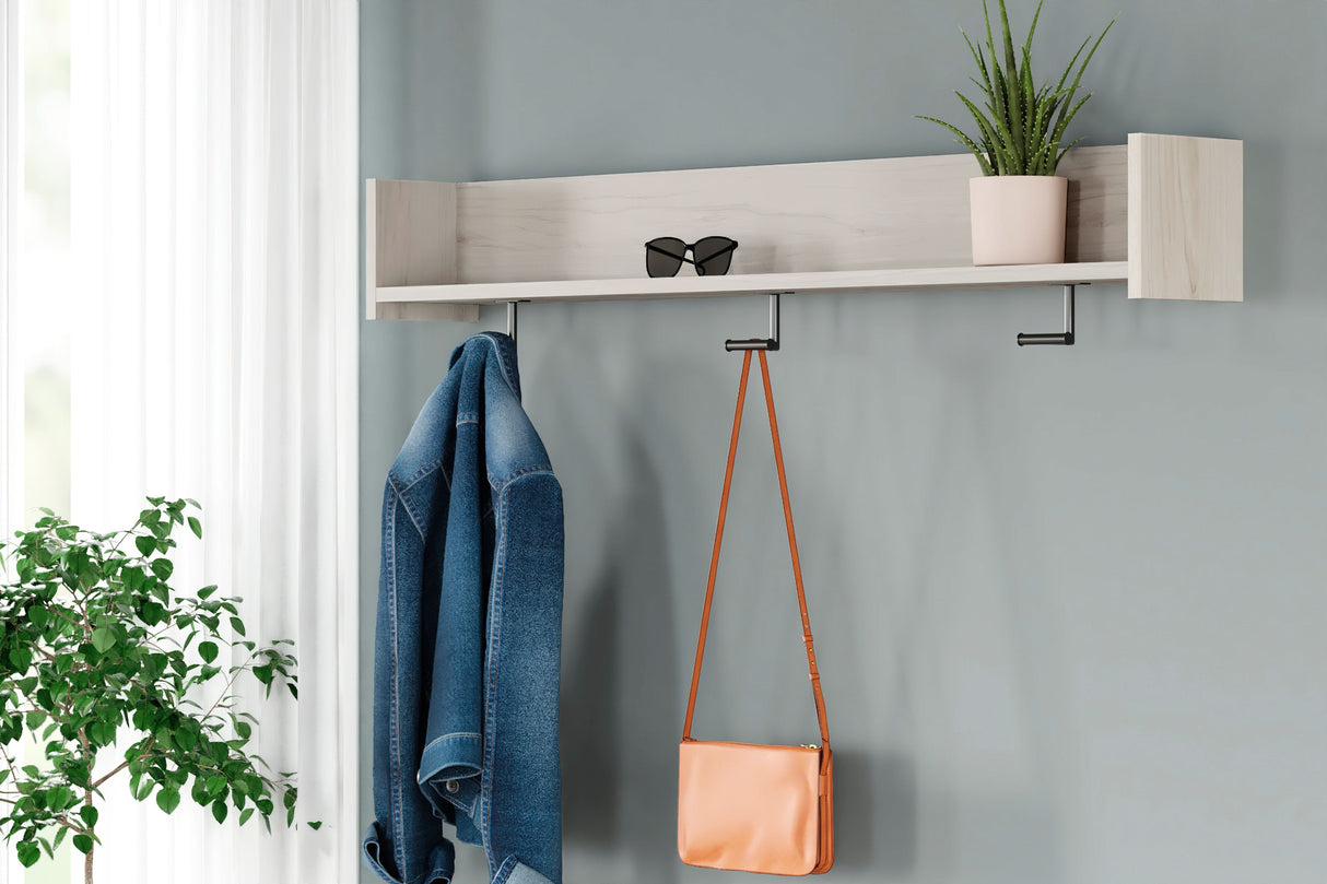 Socalle - Light Natural - Wall Mounted Coat Rack w/Shelf by Signature Design by Ashley® | Bel Furniture