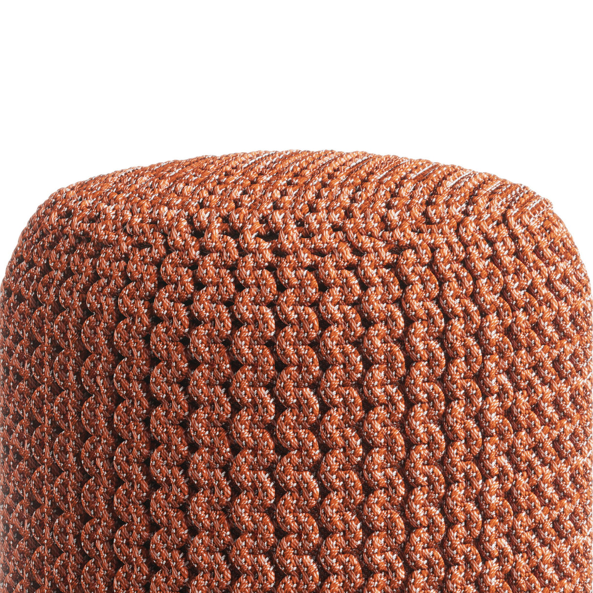Wynne - Round Knitted Outdoor / Indoor Pouf - Orange by Simpli-Home | Bel Furniture
