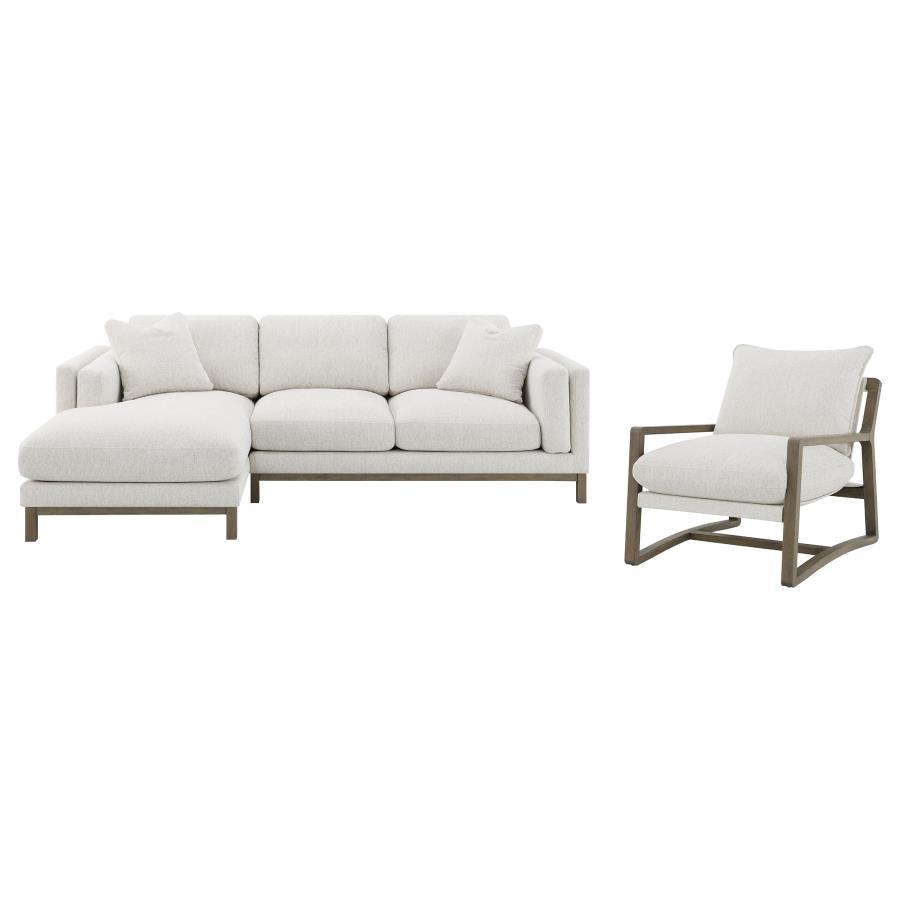 Geneva - Boucle Upholstered Sectional Chaise Sofa - Sand by Coaster Fine Furniture | Bel Furniture