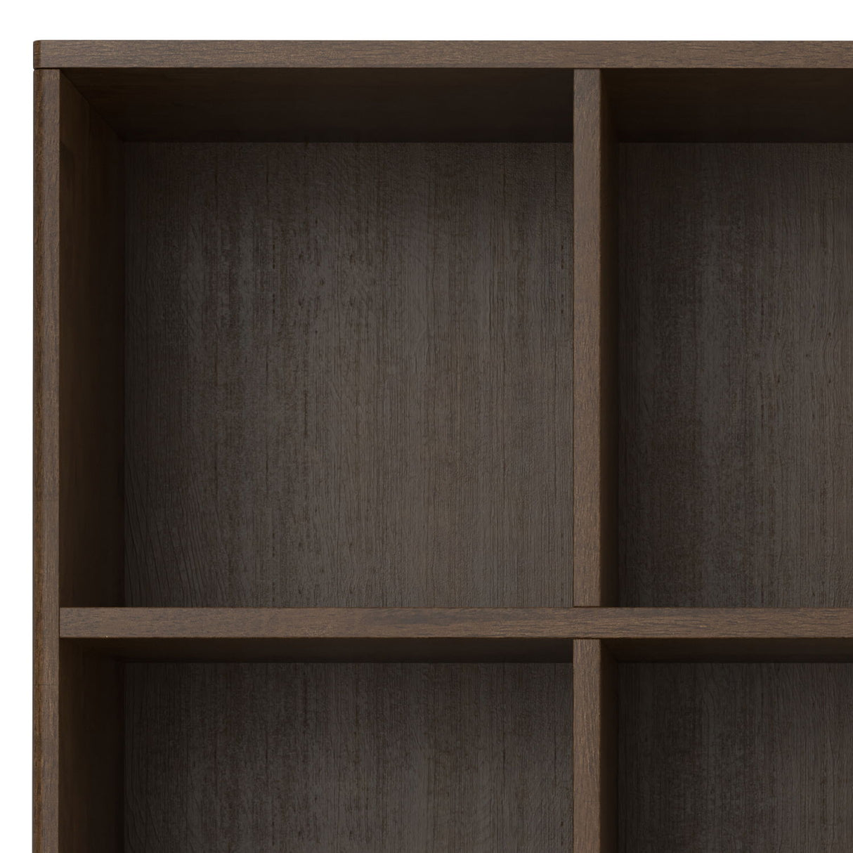 Harper - Low 6 Cube Storage With Drawers - Walnut Brown by Simpli-Home | Bel Furniture