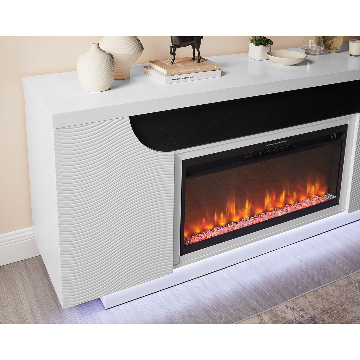 Alessia - Electric Fireplace With Multi Color LED And Flame Settings