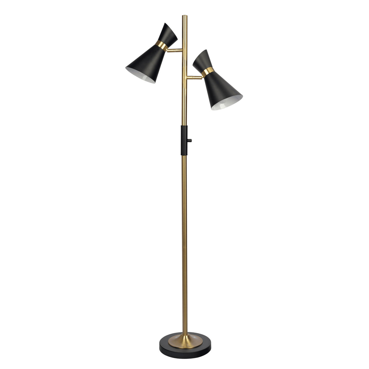 Axis - Floor Lamp With 4 Way Switch Double Spots With Base - Black / Gold by Ashcroft Furniture | Bel Furniture