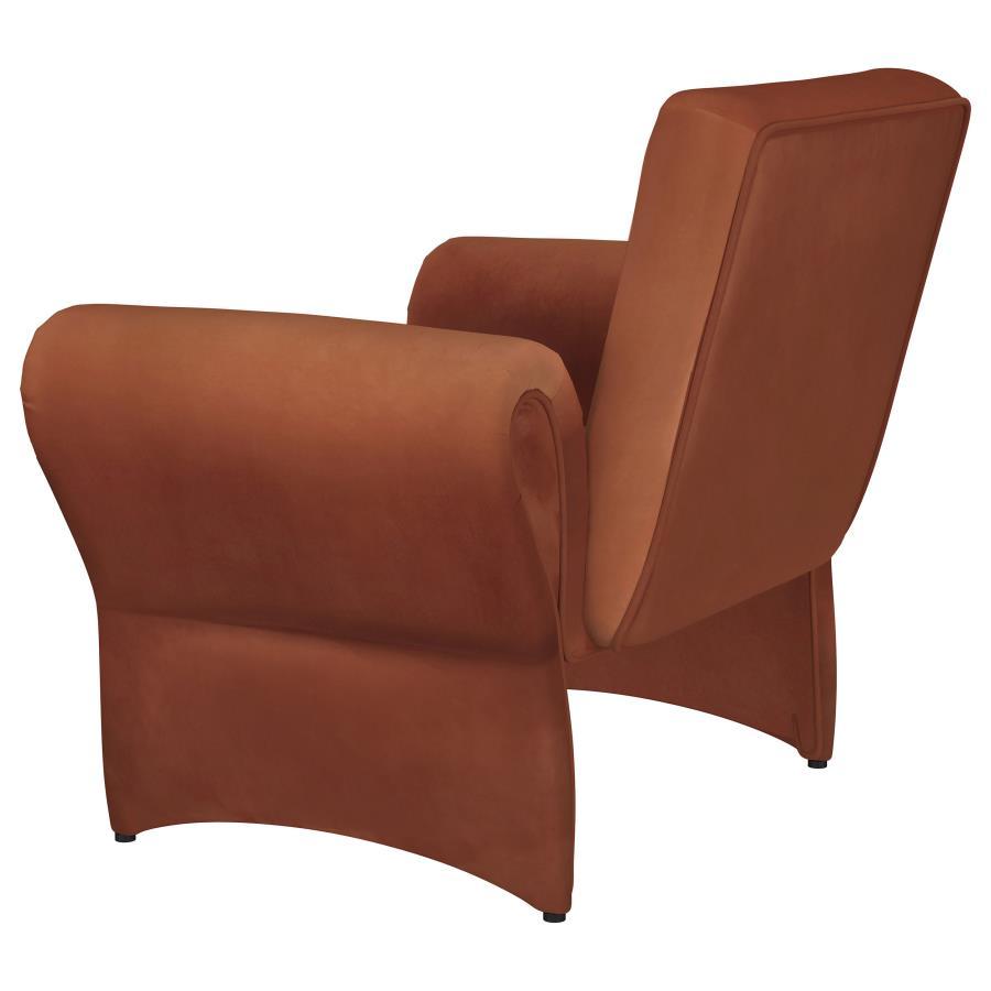 Liana - Upholstered Roll Arm Accent Armchair - Rust by Coaster Fine Furniture | Bel Furniture