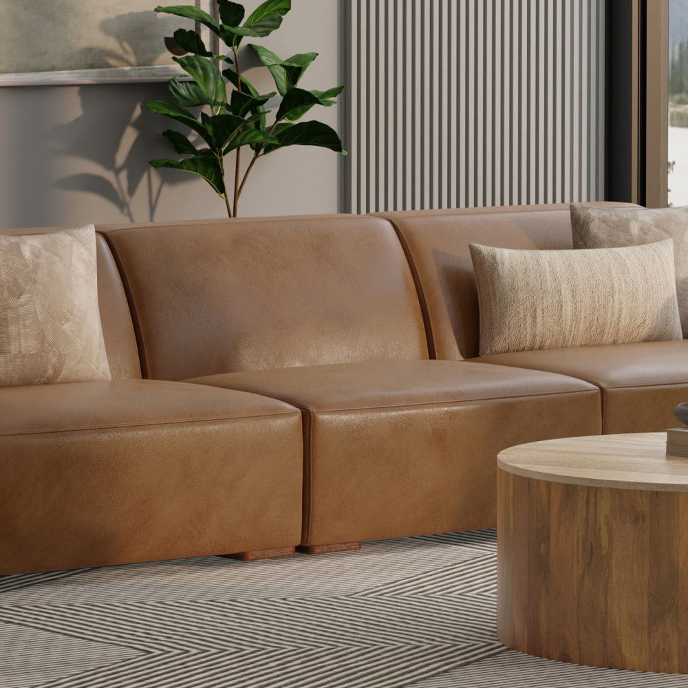 Rex - Center Sofa Module - Brown by Simpli-Home | Bel Furniture
