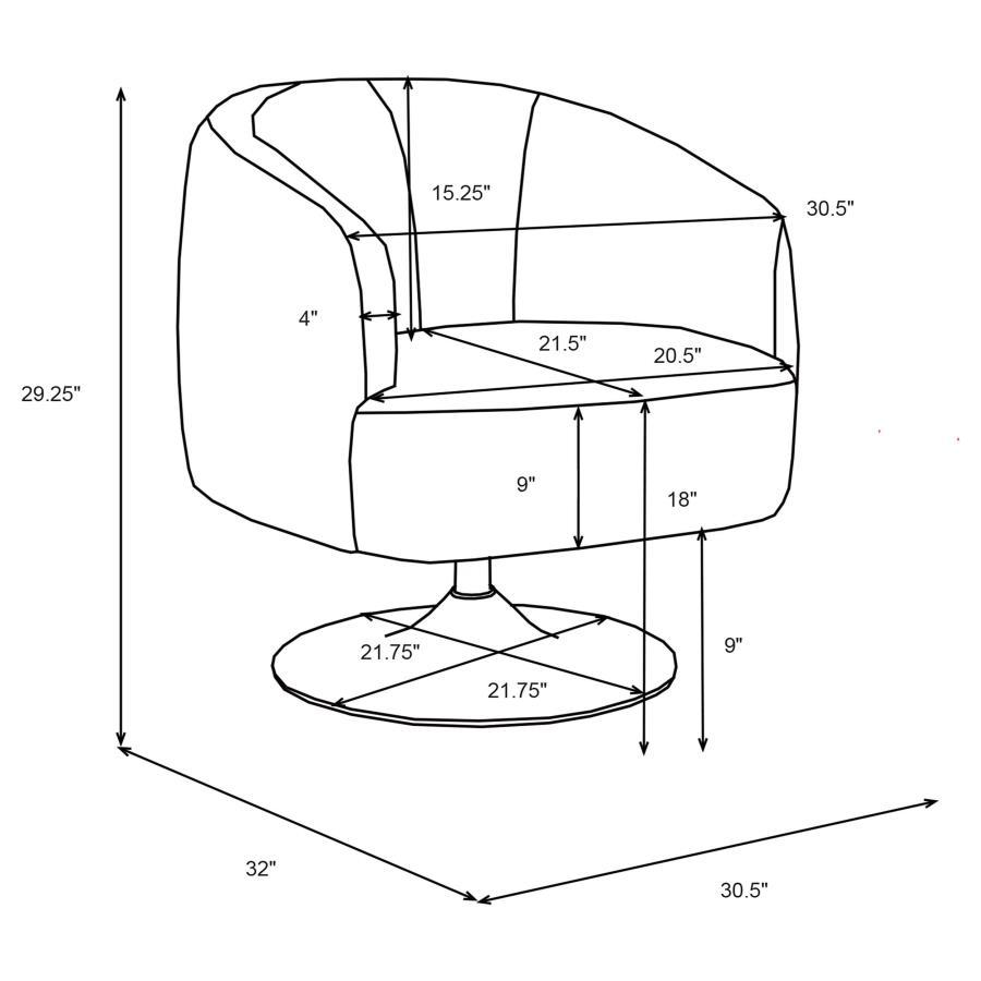 Dave - Upholstered Barrel Back Swivel Club Chair - Beige by CoasterElevations | Bel Furniture