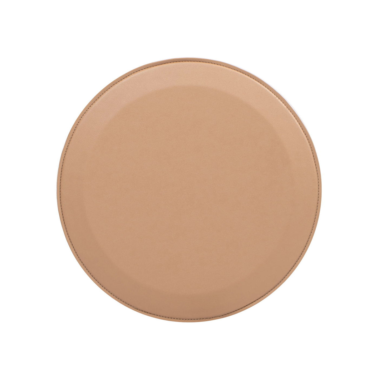 Mode - Leatherette Round C-Shaped Sofa Side Table - Saddle Brown by Jennifer Taylor Home | Bel Furniture