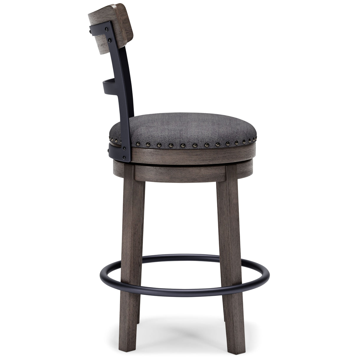 Caitbrook - Gray - UPH Swivel Barstool by Signature Design by Ashley® | Bel Furniture