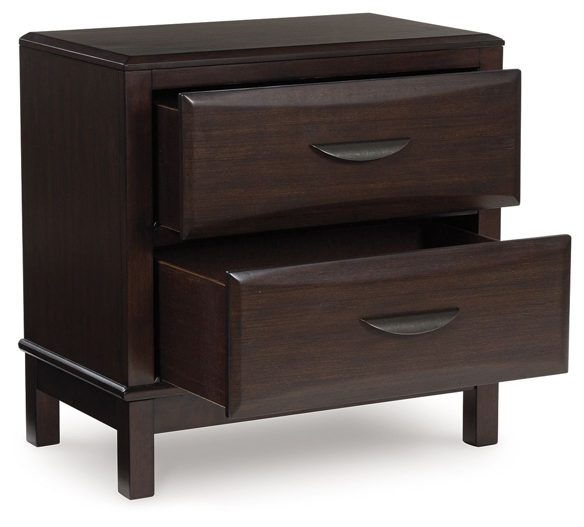 Vanmore - Dark Brown - Two Drawer Night Stand by Benchcraft® | Bel Furniture