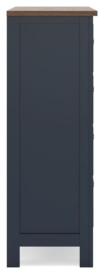 Landocken - Brown / Blue - Four Drawer Chest by Signature Design by Ashley® | Bel Furniture