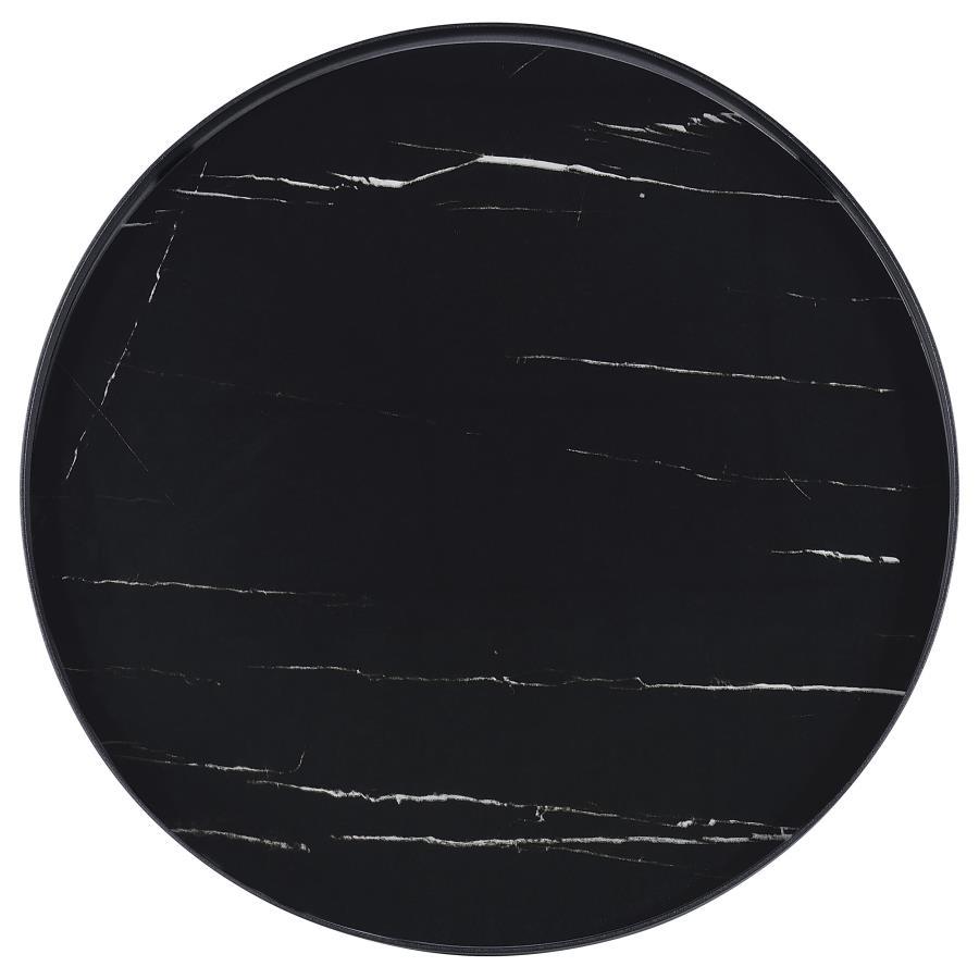 Briggs - Round Marble Printed Glass Top End Side Table by Coaster Fine Furniture | Bel Furniture