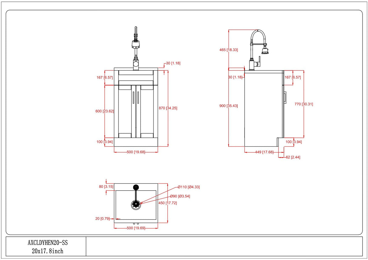 Hennessy - Deluxe Laundry Cabinet With Faucet And Stainless Steel Sink