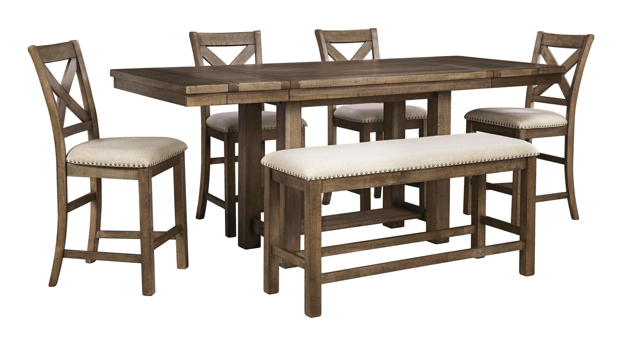Moriville - Grayish Brown - Rectangular Dining Room Counter Extension Table by Signature Design by Ashley® | Bel Furniture