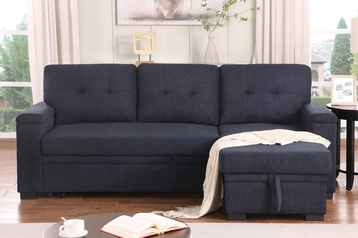 Lucca II - 84.5"W Reversible Sleeper Sectional Sofa with Storage Chaise by Lilola Home | Bel Furniture