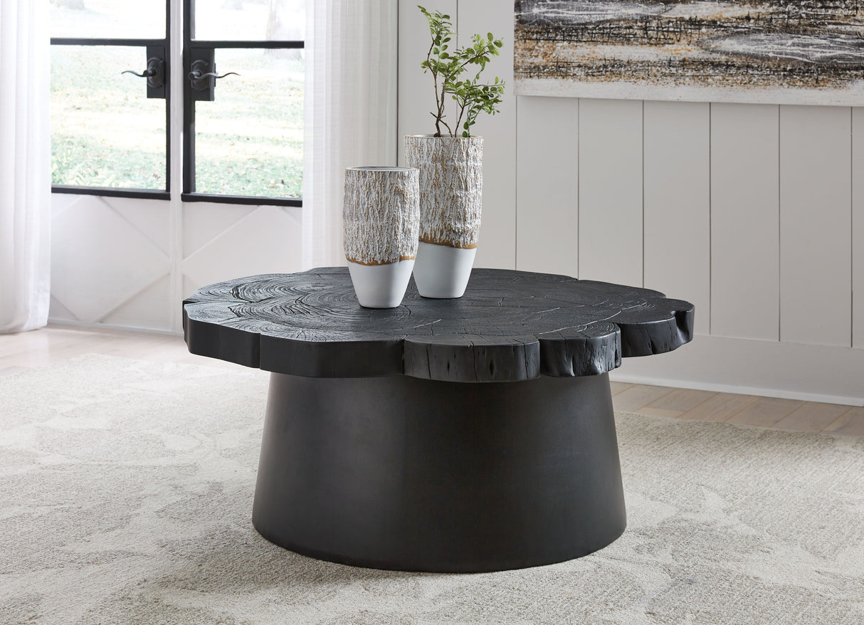 Wimbell - Black - Round Cocktail Table by Signature Design by Ashley® | Bel Furniture