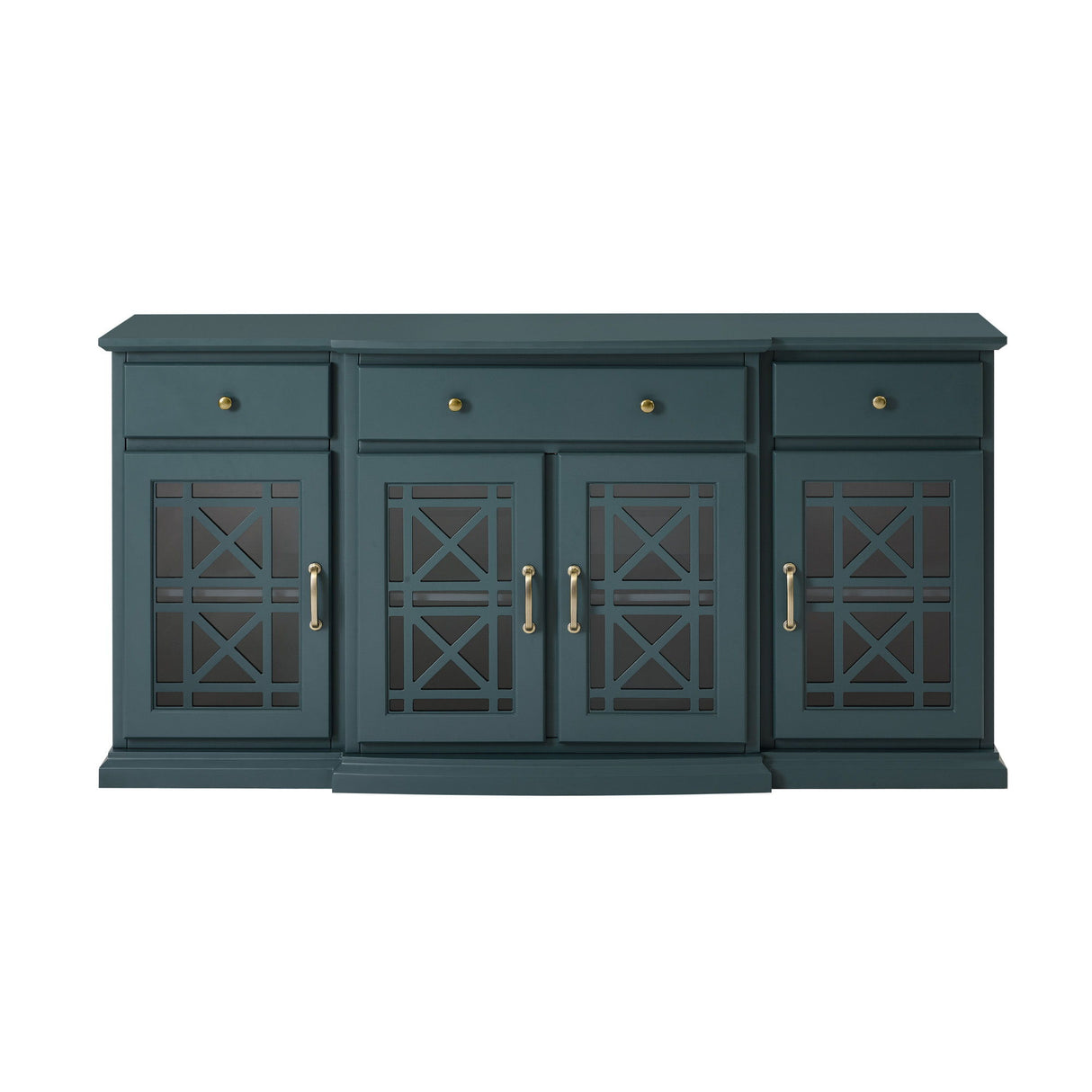 Classic Fretwork Detailed Glass Door Sideboard by Walker Edison | Bel Furniture