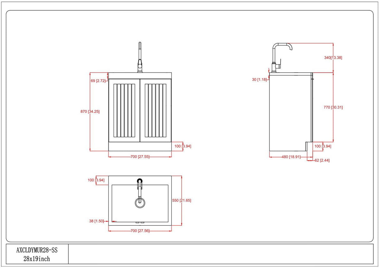 Murphy - Laundry Cabinet & Faucet And Stainless Steel Sink