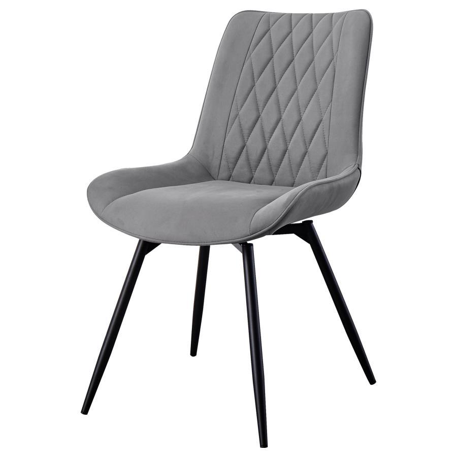 Diggs - Upholstered Swivel Dining Side Chair (Set of 2) - Gray by CoasterEssence | Bel Furniture