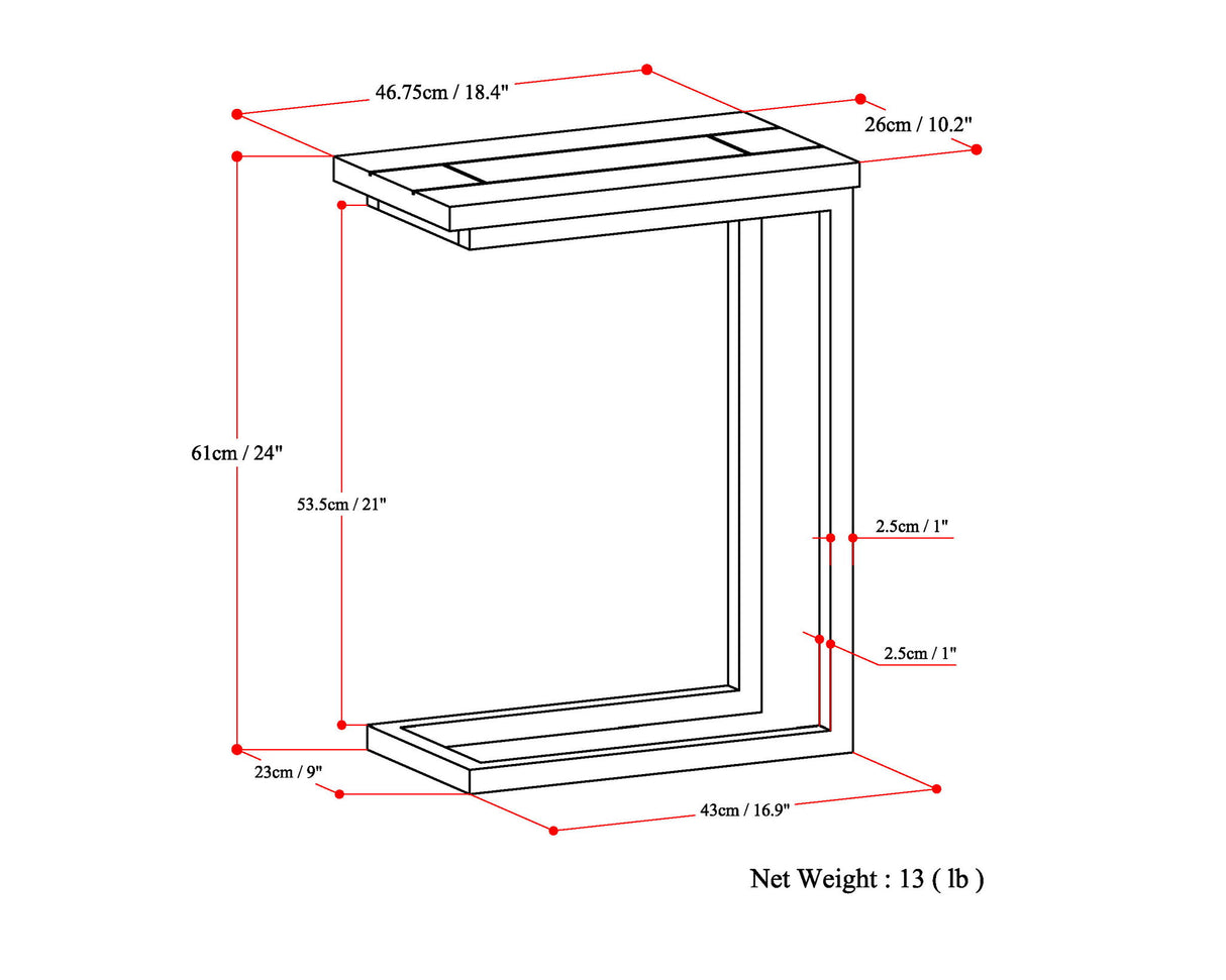Skyler - C Side Handcrafted Table